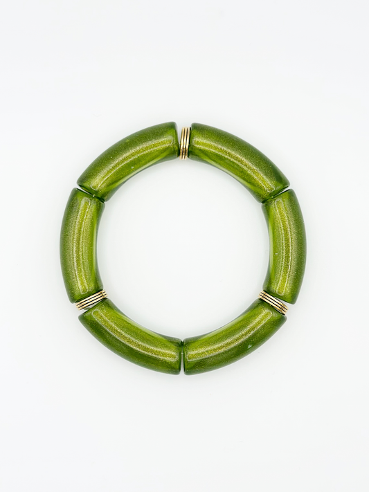 Bracelet tube Vert irisé