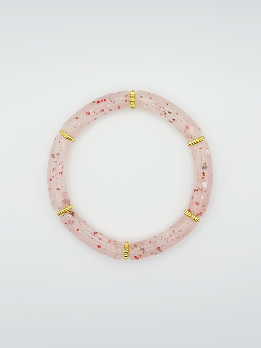 Bracelet tube fin Confettis Rose