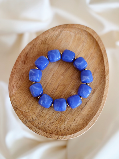 Bracelet cube Bleu marbré