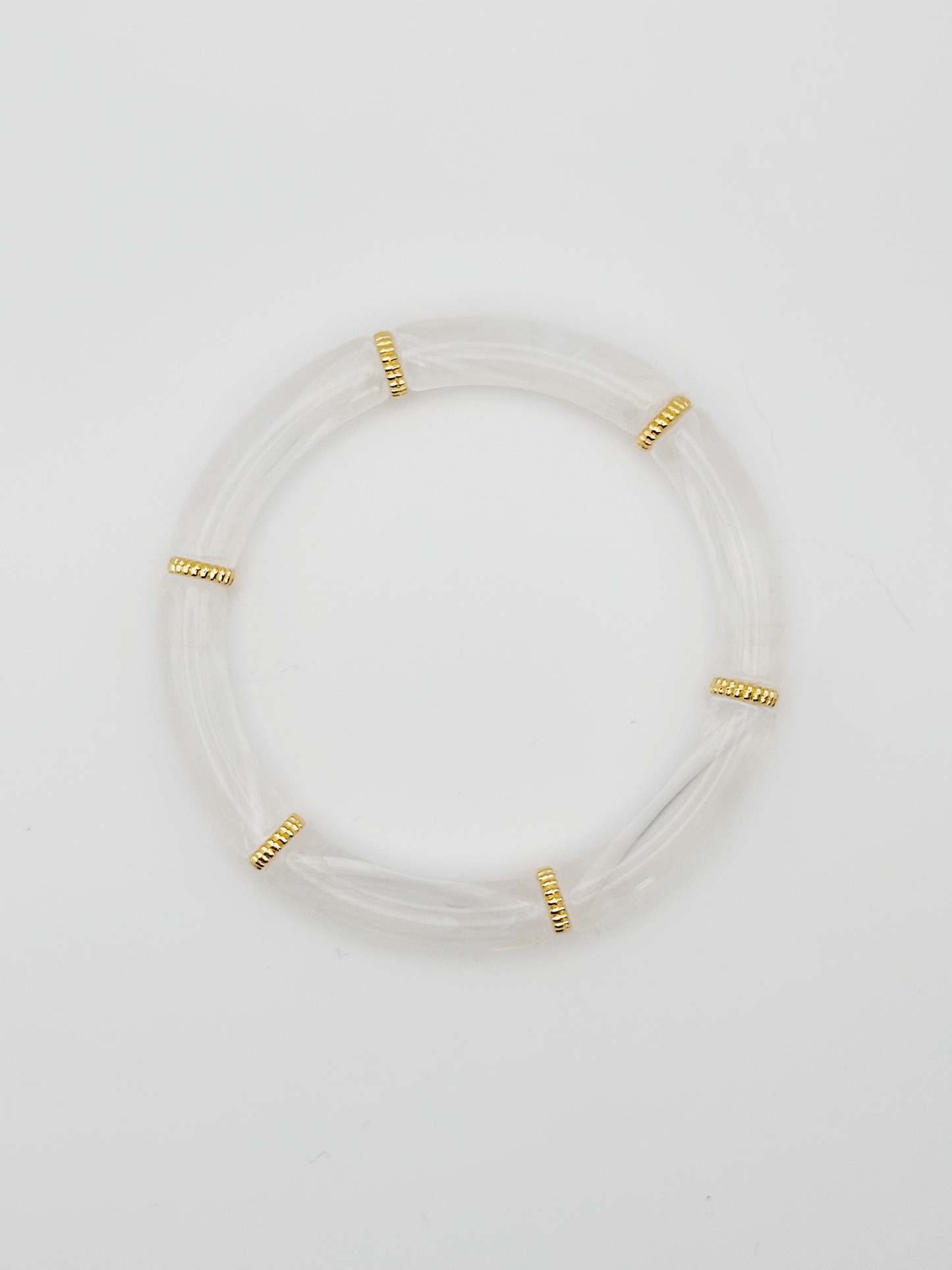 Bracelet tube fin Blanc transparent