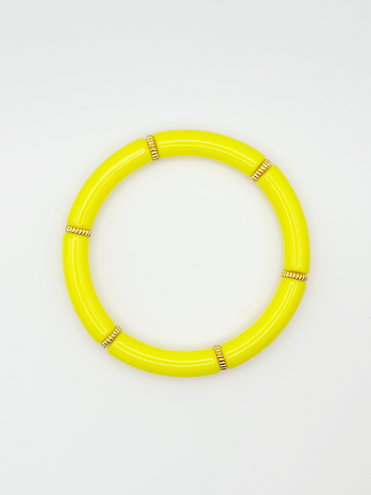 Bracelet tube fin Jaune fluo