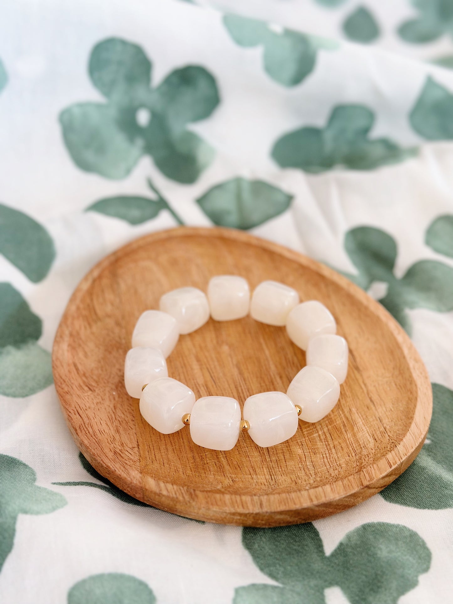 Bracelet cube Blanc marbré