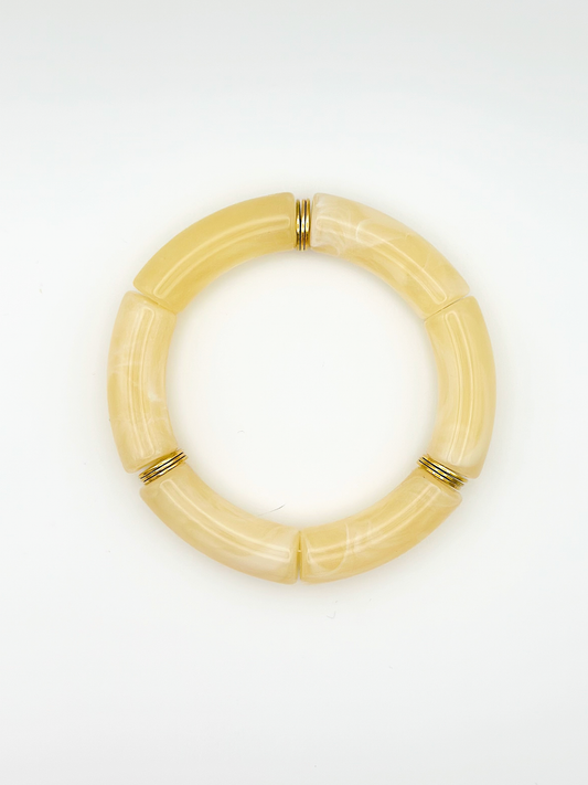 Bracelet tube Beige marbré