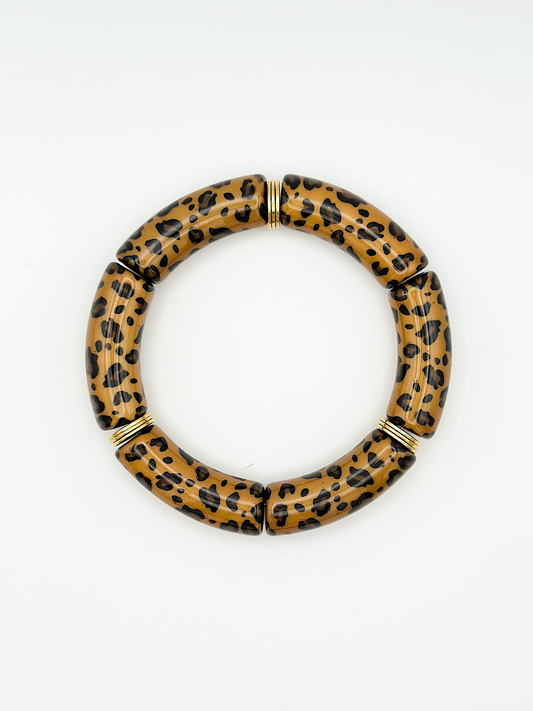 Bracelet tube Léo marron