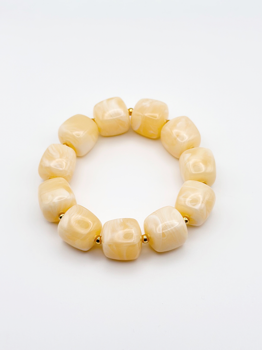 Bracelet cube Crème marbré