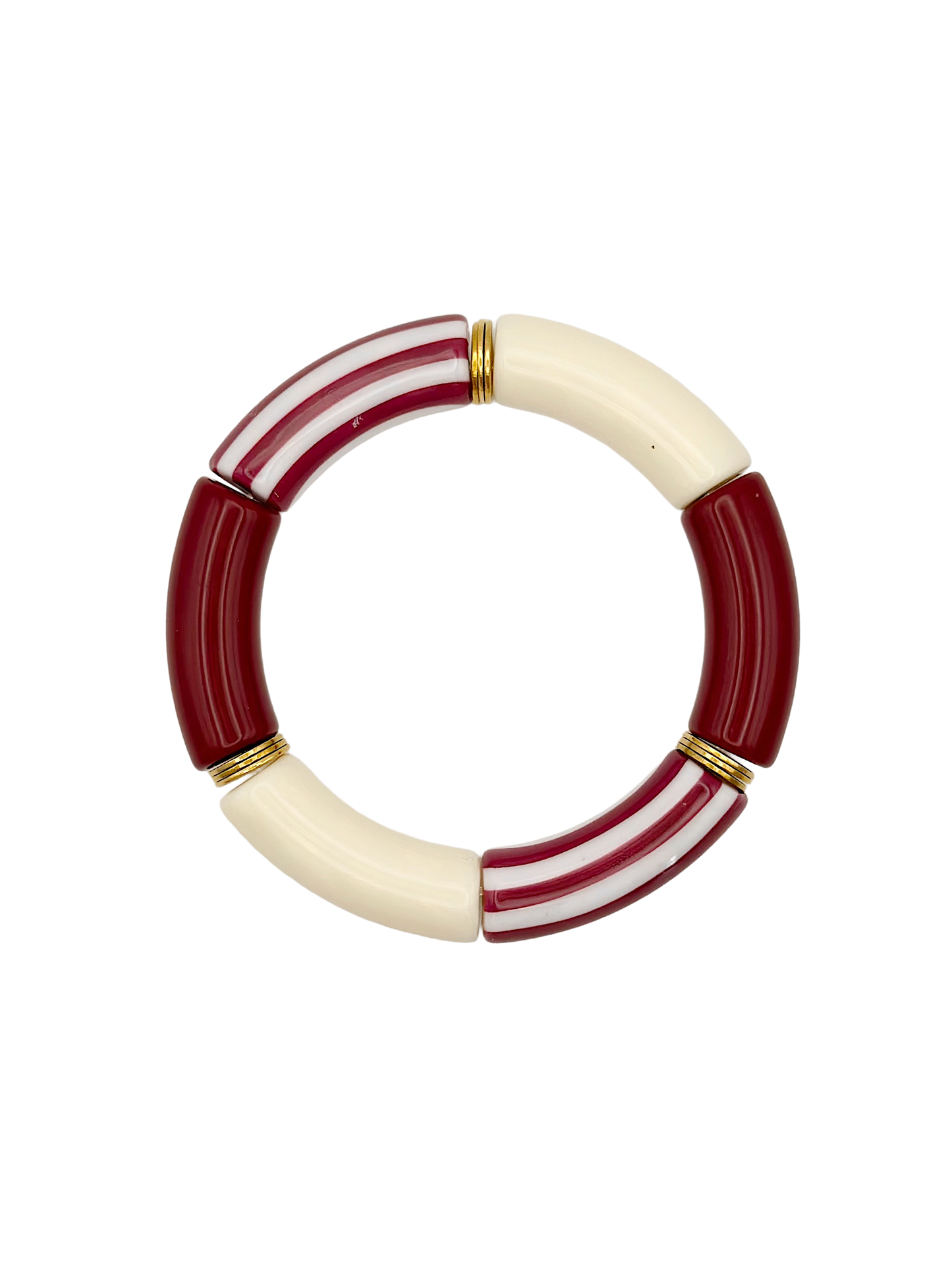 Bracelet tube rayé Bordeaux