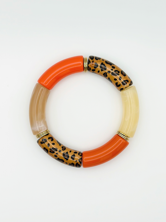 Bracelet tube Orange Léo