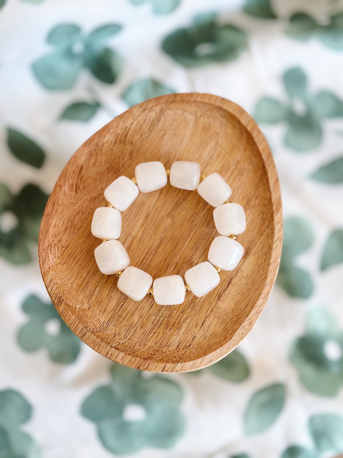 Bracelet cube Blanc marbré