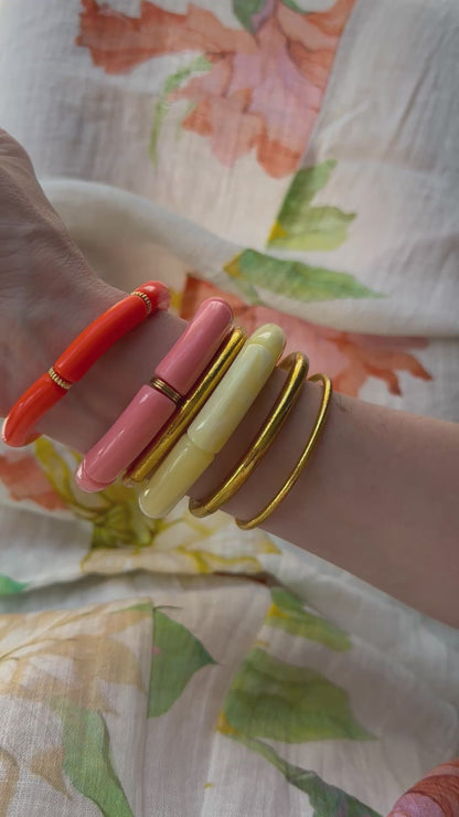 Bracelet tube Rose saumon